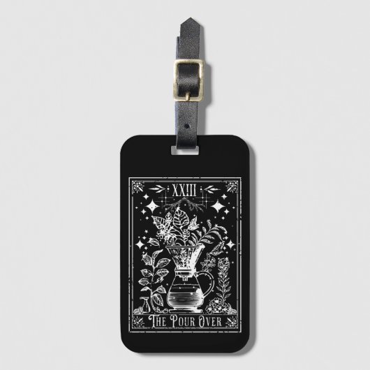 Étiquette À Bagage La carte de tarot du café versé (Devant Vertical)