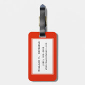 Étiquette À Bagage La carte du monde avec leurs drapeaux (Dos Vertical)