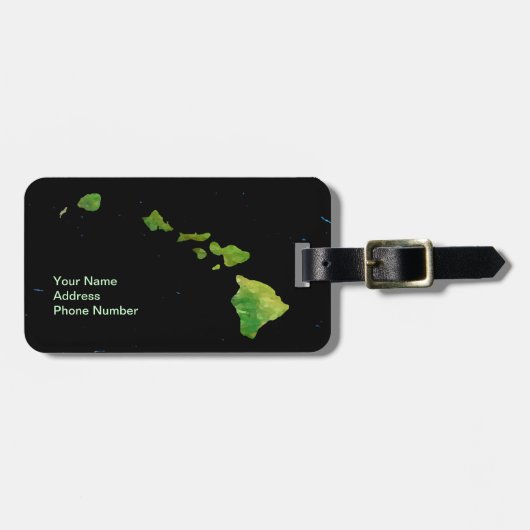 Étiquette À Bagage La chaîne de l'île d'Hawaiian dans l'art Abstrait (Devant horizontal)