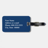 Étiquette À Bagage La clé grecque, bleu marine et blanc (Dos horizontal)