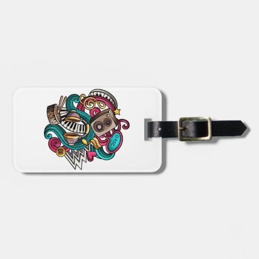 Étiquette À Bagage La Conception Musicale (Devant horizontal)