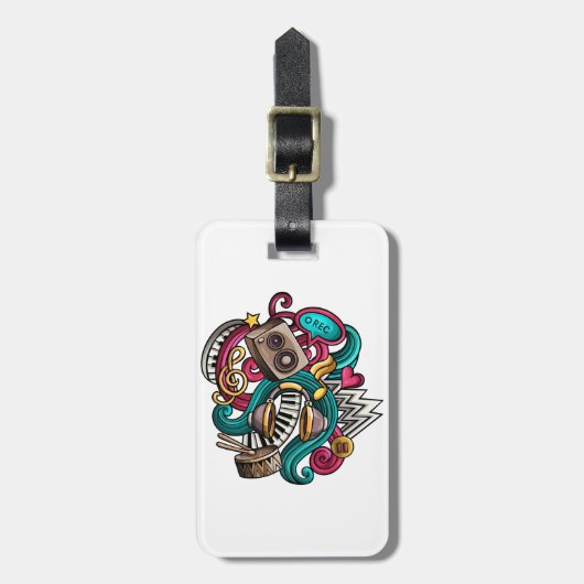 Étiquette À Bagage La Conception Musicale (Devant Vertical)