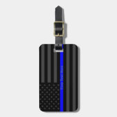 Étiquette À Bagage La conception USA noirs personnalisés par Blue (Devant Vertical)