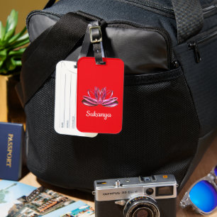 Étiquette À Bagage La fleur de lotus personnalisée
