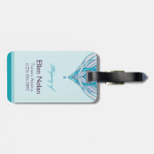 Étiquette À Bagage La fleur ouvrent l'étiquette personnalisable de (Dos horizontal)