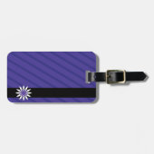 Étiquette À Bagage La fleur pourpre et blanche barre l'étiquette de (Devant horizontal)