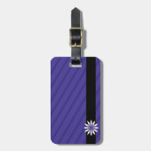 Étiquette À Bagage La fleur pourpre et blanche barre l'étiquette de (Devant Vertical)