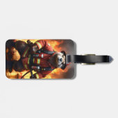 Étiquette À Bagage **"La fourrure et les flammes : le feu de dos de l (Dos horizontal)