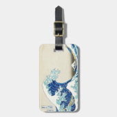 Étiquette À Bagage La grande vague outre de l'étiquette faite sur (Devant Vertical)