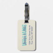 Étiquette À Bagage La grande vague outre de l'étiquette faite sur (Dos Vertical)