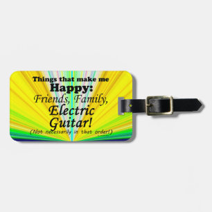 Étiquette À Bagage La Guitare Électrique Me Rend Heureux
