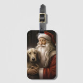 Étiquette À Bagage La hache afghane avec le Père Noël Festif Noël (Devant Vertical)