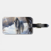 Étiquette À Bagage La Hanche Afghane Laisser Neige Noël (Dos horizontal)