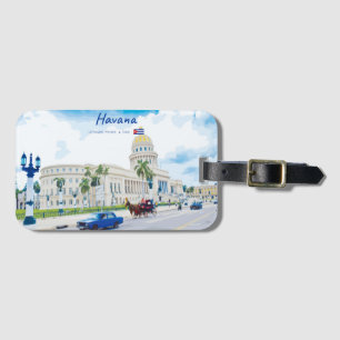Étiquette À Bagage La Havane, Cuba - Âme Classique Vintage