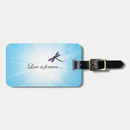 Étiquette À Bagage La libellule "AMOUR est Forever " (Devant horizontal)