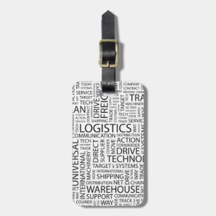 Étiquette À Bagage La LOGISTIQUE modèle avec des mots