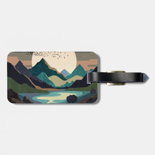 Étiquette À Bagage La Lune Sur Le Lac (Dos horizontal)