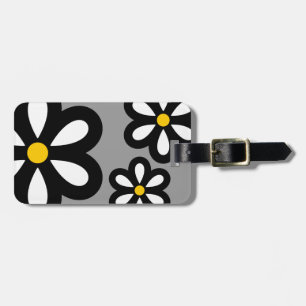 Étiquette À Bagage La marguerite moderne a personnalisé le jaune/gris