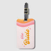 Étiquette À Bagage La mariée Super rose et orange (Devant Vertical)