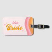 Étiquette À Bagage La mariée Super rose et orange (Devant Horizontal)