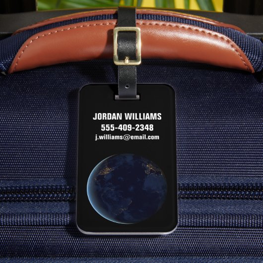 Étiquette À Bagage La nuit, lumière de la ville terrestre (Insitu Rectoal 2)