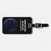 Étiquette À Bagage La nuit, lumière de la ville terrestre (Devant horizontal)