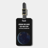 Étiquette À Bagage La nuit, lumière de la ville terrestre (Devant Vertical)