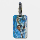 Étiquette À Bagage La Otter dans la peinture de la mer (Dos Vertical)