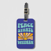 Étiquette À Bagage La Paix Commence À L'Intérieur (Devant Vertical)