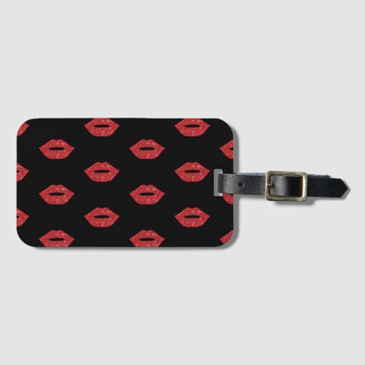 Étiquette À Bagage La Parties scintillant des lèvres rouges baise une (Devant Horizontal)