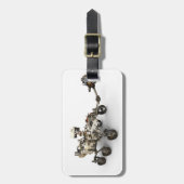 Étiquette À Bagage La Persévérance Mars Rover Sur Arrière - plan Blan (Devant Vertical)