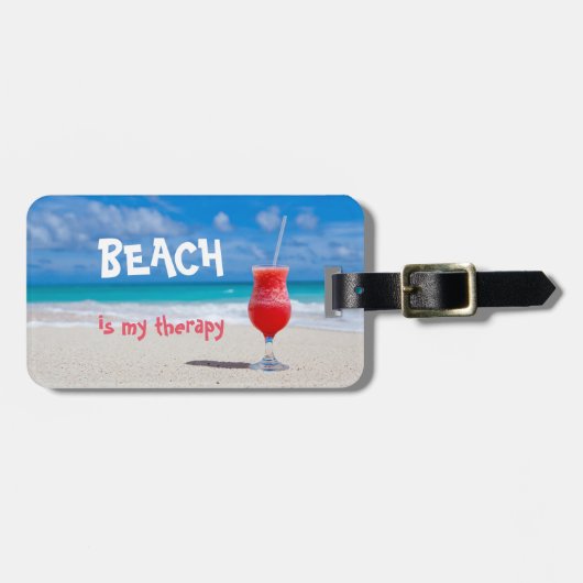 Étiquette À Bagage La plage de Personalized|| est ma thérapie (Devant horizontal)