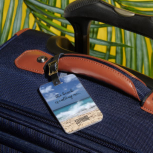 Étiquette À Bagage La plage m'appelle le paradis tropical