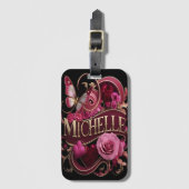 Étiquette À Bagage La plaque florale de Michelle (Devant Vertical)