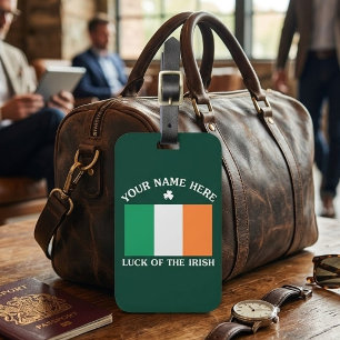 Étiquette À Bagage La Saint-Patrick Drapeau Irlande Nom Personnalisé