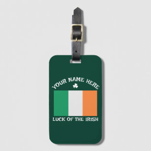Étiquette À Bagage La Saint-Patrick Drapeau Irlande Nom Personnalisé
