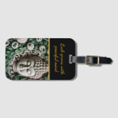 Étiquette À Bagage La sculpture bouddhiste : Feuilles et orbes comple (Devant Horizontal)