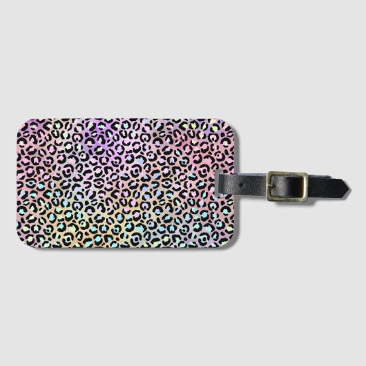 Étiquette À Bagage La série Iridescent Leopard Design 6 (Devant Horizontal)