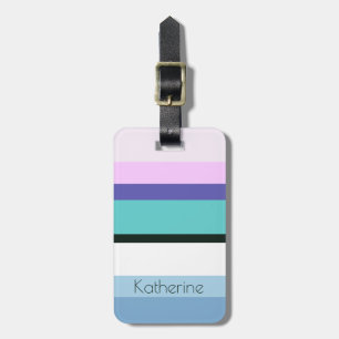 Étiquette À Bagage La sirène girly d'été a inspiré la rayure colorée