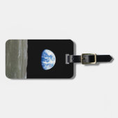 Étiquette À Bagage La Terre de Lune dans l'espace noir (Devant horizontal)