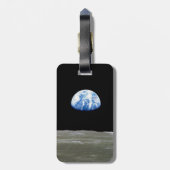 Étiquette À Bagage La Terre de Lune dans l'espace noir (Dos Vertical)