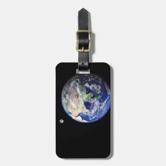 Étiquette À Bagage La terre et lune de l'espace (Devant Vertical)