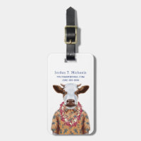 La vache à chemise hawaïenne | ajoutent votre nom