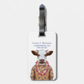 Étiquette À Bagage La vache à chemise hawaïenne | ajoutent votre nom (Dos Vertical)