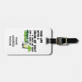 Étiquette À Bagage La vie, chaux, sel, TEQUILA ! Humour de cocktail (Devant horizontal)