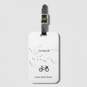 Étiquette À Bagage La vie cycliste libre comme un oiseau Art noir et