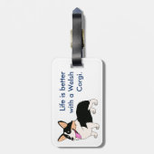 Étiquette À Bagage La vie est meilleure avec corgi (Dos Vertical)