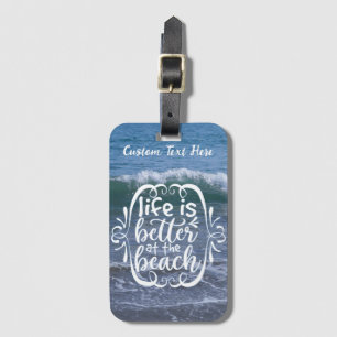 Étiquette À Bagage La vie est meilleure Citation de plage vague de l'