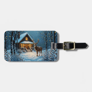 Étiquette À Bagage La visite de Noël enneigée de Big Buck