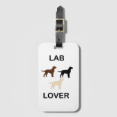 Étiquette À Bagage Lab Lover toutes les couleurs silhouettes (Devant Vertical)